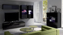 Living Room Calabrini Set 6 in Black Gloss