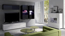 Living Room Calabrini Set 6 in White Gloss / Black Gloss