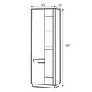 Visio 10 Tall Display Cabinet 65cm in White Gloss and Oak