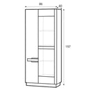 Visio 12 Tall Display Cabinet 86cm in White Gloss and Oak