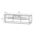 Visio 25 TV Cabinet 160cm in White Gloss and Oak