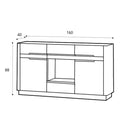 Visio 46 - 2 Door Sideboard Cabinet in White Gloss and Oak