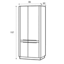 Visio 70 - 2 Door Wardrobe in White Gloss and Oak