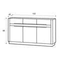 Visio 45 - 3 Door Sideboard Cabinet in White Gloss and Oak