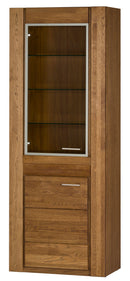 Velvet 10/11 Tall Display Cabinet in Rustic Oak