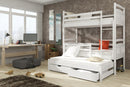 Wooden Bunk Bed Igor with Trundle and Storage