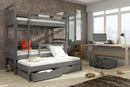Wooden Bunk Bed Igor with Trundle and Storage