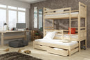 Wooden Bunk Bed Igor with Trundle and Storage