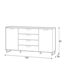 Megan 04 - 2 Door Sideboard Cabinet with Drawers