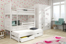 Wooden Bunk Bed Jarek with Trundle and Storage