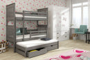 Wooden Bunk Bed Jarek with Trundle and Storage