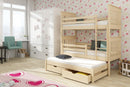 Wooden Bunk Bed Jarek with Trundle and Storage