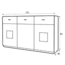 Wood 45 - 3 Door Sideboard Cabinet in White