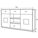 Wood 46 - 2 Door Sideboard Cabinet with Drawers in White