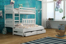Wooden Bunk Bed Anka with Trundle and Storage