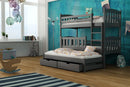 Wooden Bunk Bed Anka with Trundle and Storage