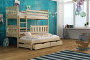 Wooden Bunk Bed Anka with Trundle and Storage
