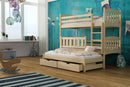 Wooden Bunk Bed Anka with Trundle and Storage