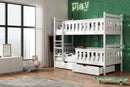 Short Wooden Bunk Bed Tezo with Storage