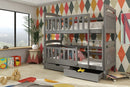 Wooden Bunk Bed Piotrus with Storage