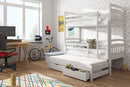 Wooden Bunk Bed Alan with Trundle and Storage