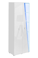 Edge Tall Display Cabinet in White Gloss