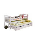 Wooden Double Bed Marcin with Trundle and Storage