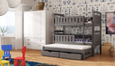 Wooden Bunk Bed Anatol with Trundle and Storage