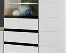 Ontario Display Cabinet in White Gloss and San Remo Oak