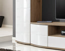 Ontario TV Cabinet 150cm in White Gloss and San Remo Oak