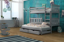 Wooden Bunk Bed Anka with Trundle and Storage