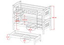 Wooden Bunk Bed Blanka with Trundle and Storage