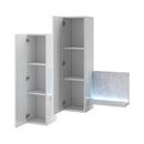 Bota 04 Wall Hung Cabinets in White/Concrete Grey