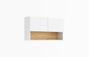 Claro CR-02 Wall Hung Cabinet 86cm in White Matt/Riviera Oak