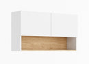 Claro CR-04 Wall Hung Cabinet 56cm in White Matt/Riviera Oak