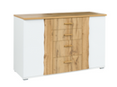 Wood WD03 Sideboard Cabinet in White Gloss/Oak