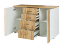Wood WD03 Sideboard Cabinet in White Gloss/Oak
