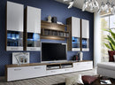 Dorade Wall Unit in Plum and White Gloss
