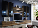 Dorade Wall Unit in Plum and Black Gloss 2