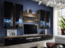 Dorade Wall Unit in Plum and Black Gloss