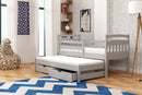 Wooden Double Bed Marcin with Trundle and Storage