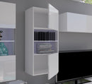 Calabrini Wall Hung Display Cabinet in Black Gloss