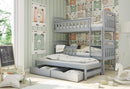 Wooden Bunk Bed Harriet with Trundle and Storage
