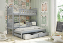 Wooden Bunk Bed Harriet with Trundle and Storage