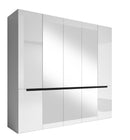 Hektor 21 5 Door Wardrobe 225cm in White Gloss