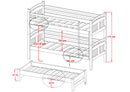 Wooden Bunk Bed Igor with Trundle and Storage
