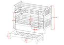 Wooden Bunk Bed Jarek with Trundle and Storage