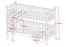 Wooden Bunk Bed Kors with Trundle and Storage