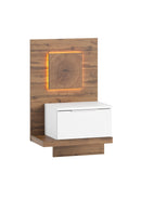 Livorno 68 Bedside Table in Wotan Oak and White - Left