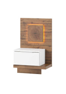 Livorno 69 Bedside Table in Wotan Oak and White - Right